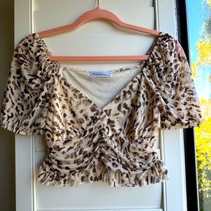 Urban Outfitters Leopard Print Crop Top